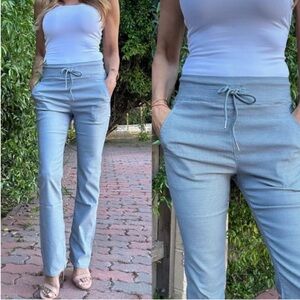 Bevy Flog Printed Stretch Drawstring Waist Loren/Shely Straight Leg Pants 24